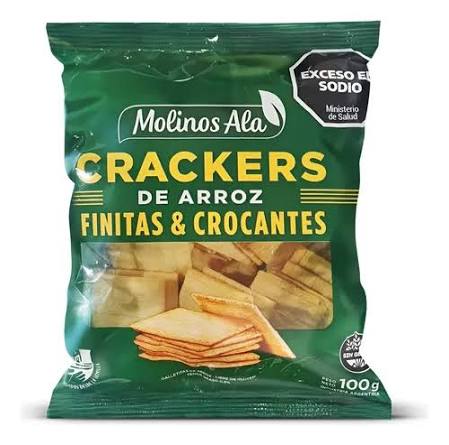 GALLETAS DE ARROZ MOLINOS ALA 100GR   CRACKERS (comprando 3 o más precio ma